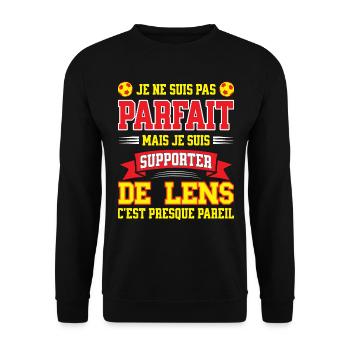 Supporter Football Lens Foot Fier Lensois - Sweat-shirt Unisexe - noir - Devant - Alina (178cm) & Michal (187cm)