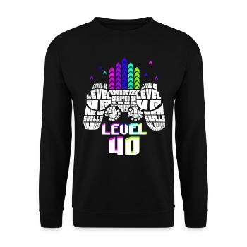 Geek Niveau 40 Anniversaire Gamer 40 Ans - Sweat-shirt Unisexe - noir - Devant - Alina (178cm) & Michal (187cm)