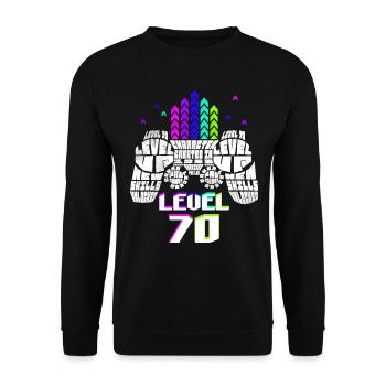 Geek Level 70 Anniversary Gamer 70 Years - Unisex Sweatshirt - black - Front - Alina (178cm) & Michal (187cm)