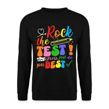 Phrase Motivation Examen Étudiant Enseignant - Sweat-shirt Unisexe - noir - Devant - Alina (178cm) & Michal (187cm)
