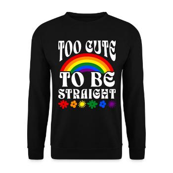 Zu süß, um heterosexuell zu sein LGBT Gay Pride - Unisex Pullover - Schwarz - Vorne - Alina (178cm) & Michal (187cm)