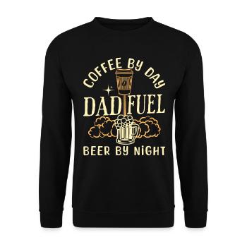 Humor Kaffee Bier Papa - Unisex Pullover - Schwarz - Vorne - Alina (178cm) & Michal (187cm)