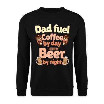 Humor Kaffee Bier Papa - Unisex Pullover - Schwarz - Vorne - Alina (178cm) & Michal (187cm)