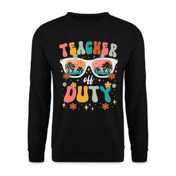 Lehrer Sommerferien Ende der Schulzeit Lehrer - Unisex Pullover - Schwarz - Vorne - Alina (178cm) & Michal (187cm)