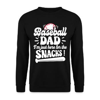 Daddy Baseball Fan Humor - Unisex Pullover - Schwarz - Vorne - Alina (178cm) & Michal (187cm)