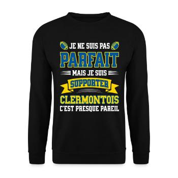 Clermontois Clermont-Ferrand Rugby Humour - Sweat-shirt Unisexe - noir - Devant - Alina (178cm) & Michal (187cm)