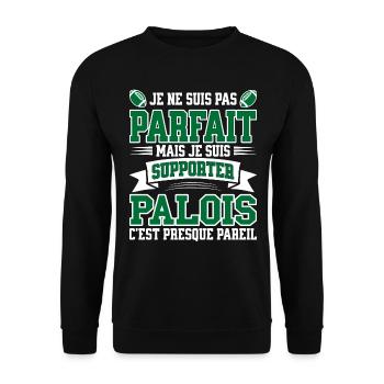 Homme Palois Pau Rugbyman Rugby Humour - Sweat-shirt Unisexe - noir - Devant - Alina (178cm) & Michal (187cm)