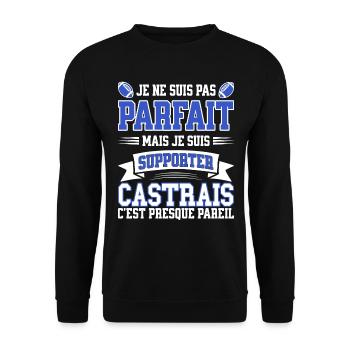 Homme Castrais Castres Rugbyman Rugby Humour - Sweat-shirt Unisexe - noir - Devant - Alina (178cm) & Michal (187cm)