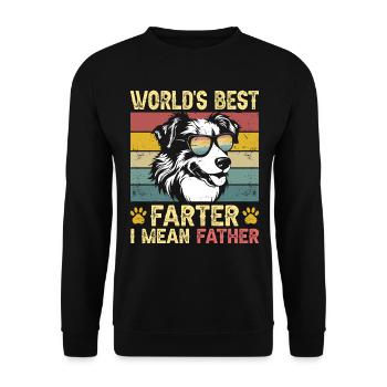Vintage Humorous Daddy Dog Australian Shepherd - Unisex Sweatshirt - black - Front - Alina (178cm) & Michal (187cm)