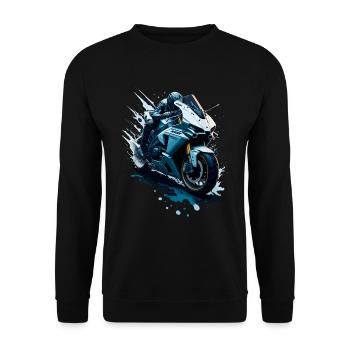 Sport motorcycle illustration - Unisex Sweatshirt - black - Front - Alina (178cm) & Michal (187cm)