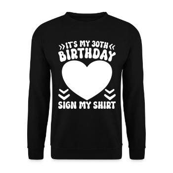 30e Anniversaire Signe Femme Anniversaire 30 Ans - Sweat-shirt Unisexe - noir - Devant - Alina (178cm) & Michal (187cm)
