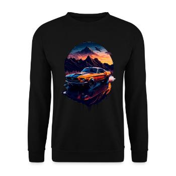 Klassischer Sportwagen - Unisex Pullover - Schwarz - Vorne - Alina (178cm) & Michal (187cm)