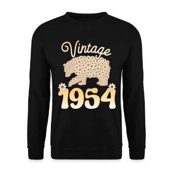 Bear 1954 Birthday Party Woman 70 Years - Unisex Sweatshirt - black - Front - Alina (178cm) & Michal (187cm)