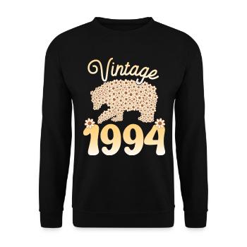 Bär 1994 Geburtstagsfeier Frau 30 Jahre - Unisex Pullover - Schwarz - Vorne - Alina (178cm) & Michal (187cm)