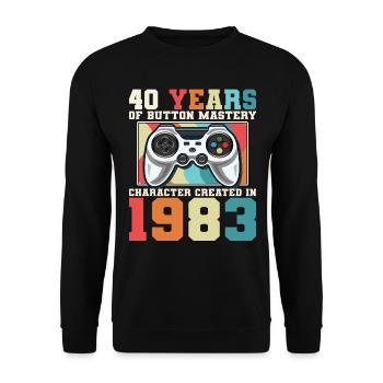 Geek Niveau 40 Anniversaire Gamer 40 Ans - Sweat-shirt Unisexe - noir - Devant - Alina (178cm) & Michal (187cm)
