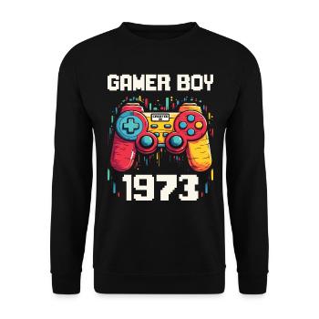 Geek Man Level 50 Geburtstag Gamer 50 Jahre - Unisex Pullover - Schwarz - Vorne - Alina (178cm) & Michal (187cm)