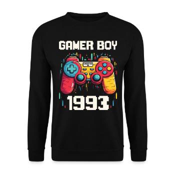 Geek Man Level 30 Geburtstag Gamer 30 Jahre - Unisex Pullover - Schwarz - Vorne - Alina (178cm) & Michal (187cm)
