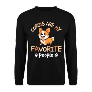 Les Corgis Sont Personnes Favorites Chien Corgi - Sweat-shirt Unisexe - noir - Devant - Alina (178cm) & Michal (187cm)