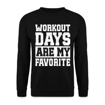 Jours Entrainement Préférées Musculation Fitness - Sweat-shirt Unisexe - noir - Devant - Alina (178cm) & Michal (187cm)
