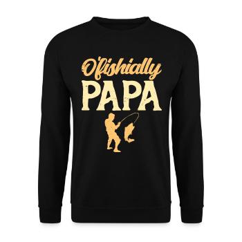 Soon Dad Ofishally Fisherman Dad Future Dad - Unisex Sweatshirt - black - Front - Alina (178cm) & Michal (187cm)