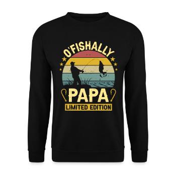 Limited Edition Ofishally Fisherman Dad Future Dad - Unisex Sweatshirt - black - Front - Alina (178cm) & Michal (187cm)
