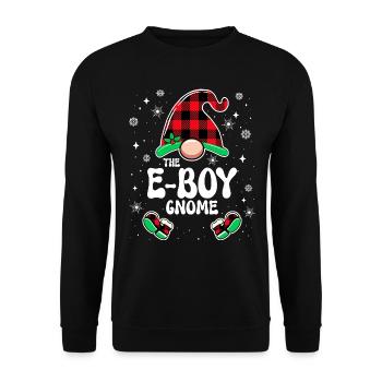Christmas Family Gnome E-Boy - Unisex Sweatshirt - black - Front - Alina (178cm) & Michal (187cm)
