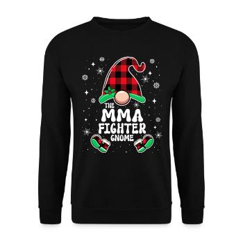 Christmas Family Gnome MMA Fighter - Unisex Sweatshirt - black - Front - Alina (178cm) & Michal (187cm)