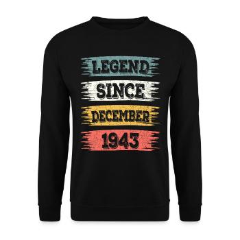 Legende 80 Jahre 1943 Dezember 80 Jahre Jubiläum - Unisex Pullover - Schwarz - Vorne - Alina (178cm) & Michal (187cm)