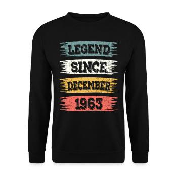 Legende 60 Jahre 1963 Dezember 60 Jahre Jubiläum - Unisex Pullover - Schwarz - Vorne - Alina (178cm) & Michal (187cm)