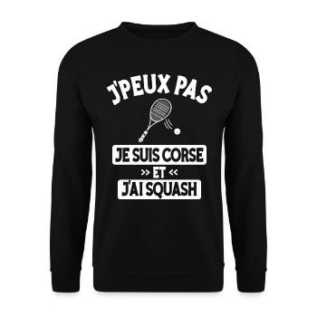 Je Peux Pas J'Ai Squash Homme Corse - Sweat-shirt Unisexe - noir - Devant - Alina (178cm) & Michal (187cm)