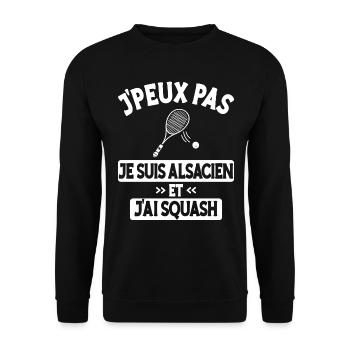 Je Peux Pas J'Ai Squash Alsacien - Sweat-shirt Unisexe - noir - Devant - Alina (178cm) & Michal (187cm)