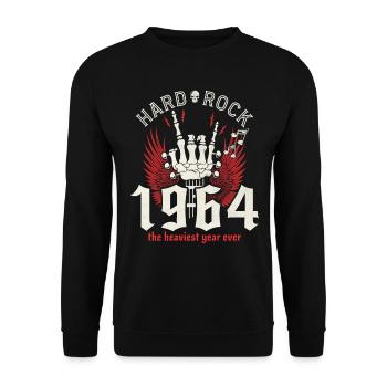 Rockjahr 1964 Partymusiker 60 Jahre Jubiläum - Unisex Pullover - Schwarz - Vorne - Alina (178cm) & Michal (187cm)