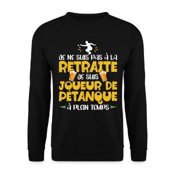 Retraité Bouliste Homme Humour Pétanque Retraite - Sweat-shirt Unisexe - noir - Devant - Alina (178cm) & Michal (187cm)