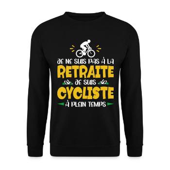 Retraité Cycliste Vélo Humour Cyclisme Retraite - Sweat-shirt Unisexe - noir - Devant - Alina (178cm) & Michal (187cm)
