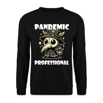 Humor Krankenschwester Pestdoktor Arzt - Unisex Pullover - Schwarz - Vorne - Alina (178cm) & Michal (187cm)