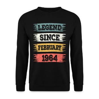 Légende 60 Ans 1964 Février 60 Ans Anniversaire - Sweat-shirt Unisexe - noir - Devant - Alina (178cm) & Michal (187cm)