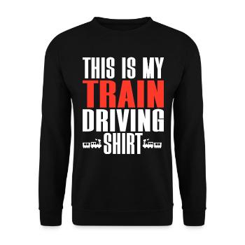 Lokführer, Maschinist, Eisenbahner - Unisex Pullover - Schwarz - Vorne - Alina (178cm) & Michal (187cm)