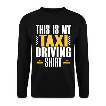 Conducteur De Taxi Chauffeur de Taxi - Sweat-shirt Unisexe - noir - Devant - Alina (178cm) & Michal (187cm)