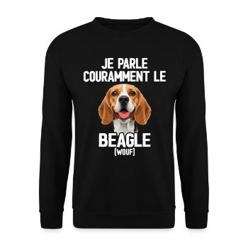 Parler Le Beagle Cadeau Humour Chien Beagle - Sweat-shirt Unisexe - noir - Devant - Alina (178cm) & Michal (187cm)