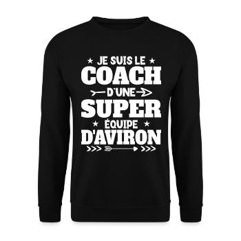 Super Coach Cadeau Pour Coach D'Aviron - Sweat-shirt Unisexe - noir - Devant - Alina (178cm) & Michal (187cm)