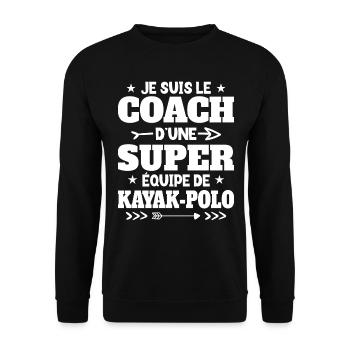 Super Coach Cadeau Pour Coach De Kayak-Polo - Sweat-shirt Unisexe - noir - Devant - Alina (178cm) & Michal (187cm)