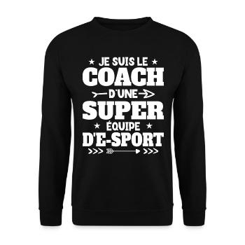 Super Coach Cadeau Pour Coach D'E-sport - Sweat-shirt Unisexe - noir - Devant - Alina (178cm) & Michal (187cm)