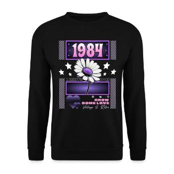 Retro Y2K Year 1984 Birthday Woman 40 Years - Unisex Sweatshirt - black - Front - Alina (178cm) & Michal (187cm)