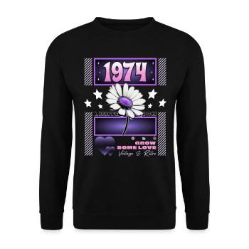 Retro Y2K Year 1974 Birthday Woman 50 Years - Unisex Sweatshirt - black - Front - Alina (178cm) & Michal (187cm)