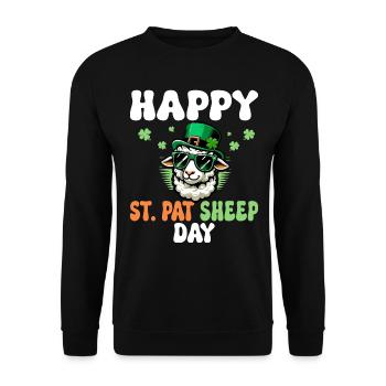 Ireland Day Sheep Joke St. Patrick's Day - Unisex Sweatshirt - black - Front - Alina (178cm) & Michal (187cm)