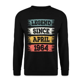 Légende 60 Ans 1964 Avril 60 Ans Anniversaire - Sweat-shirt Unisexe - noir - Devant - Alina (178cm) & Michal (187cm)
