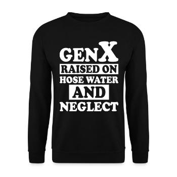 Generation X Humor - Unisex Pullover - Schwarz - Vorne - Alina (178cm) & Michal (187cm)