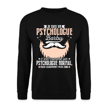 Barbe Humour Psychologue Barbu - Sweat-shirt Unisexe - noir - Devant - Alina (178cm) & Michal (187cm)