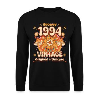 Vintage Année 1994 Anniversaire Femme 30 Ans - Sweat-shirt Unisexe - noir - Devant - Alina (178cm) & Michal (187cm)