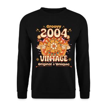 Vintage Année 2004 Anniversaire Femme 20 Ans - Sweat-shirt Unisexe - noir - Devant - Alina (178cm) & Michal (187cm)